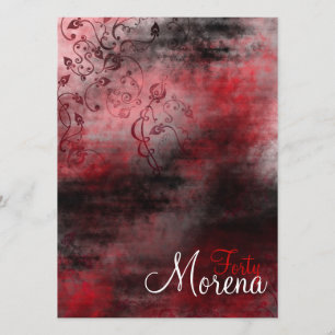 Grunge Swirl Red invitation