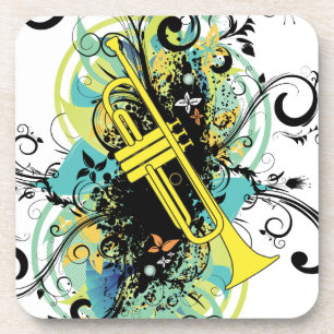Grunge Swirl Trumpet Coaster