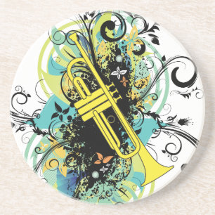 Grunge Swirl Trumpet Coaster