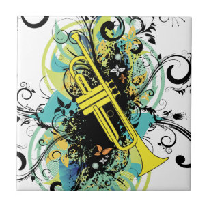 Grunge Swirl Trumpet Tile