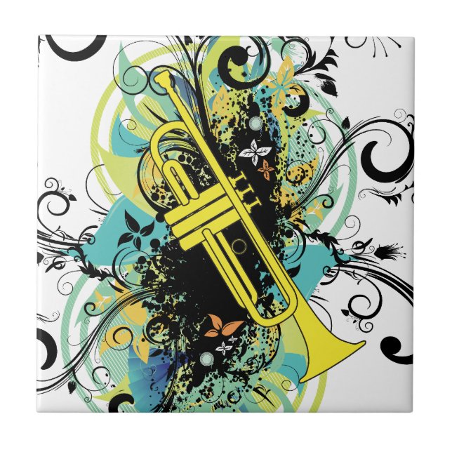 Grunge Swirl Trumpet Tile (Front)