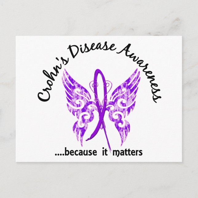 Grunge Tattoo Butterfly 6.1 Crohn's Disease Postcard (Front)