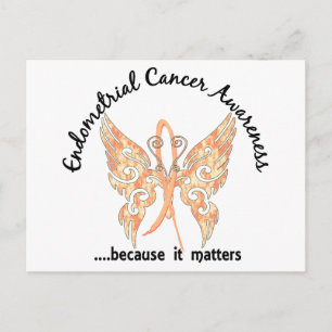 Grunge Tattoo Butterfly 6.1 Endometrial Cancer Postcard