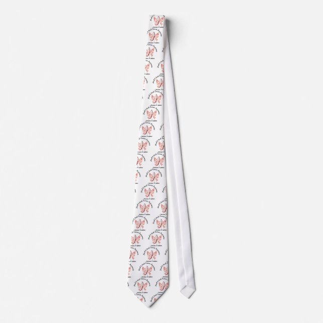 Grunge Tattoo Butterfly 6.1 Head And Neck Cancer Tie (Front)
