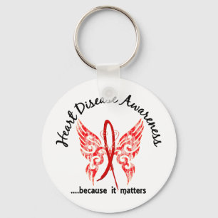 Grunge Tattoo Butterfly 6.1 Heart Disease Keychain
