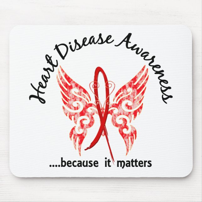 Grunge Tattoo Butterfly 6.1 Heart Disease Mouse Pad (Front)