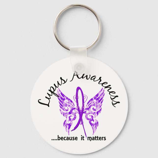 Grunge Tattoo Butterfly 6.1 Lupus Keychain (Front)