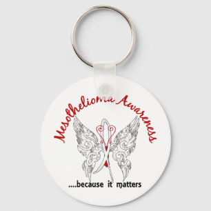 Grunge Tattoo Butterfly 6.1 Mesothelioma Keychain