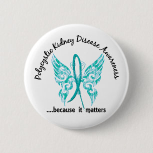 Grunge Tattoo Butterfly 6.1 PKD 2 Inch Round Button