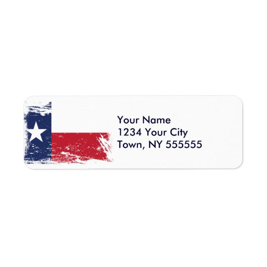Grunge Texas Flag Return Address Label