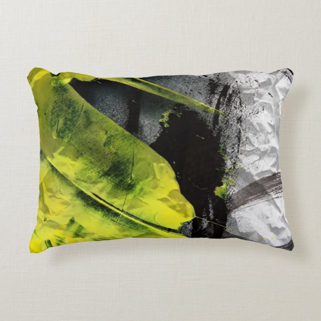 Grunge texture expressive brush strokes accent pillow (Front)