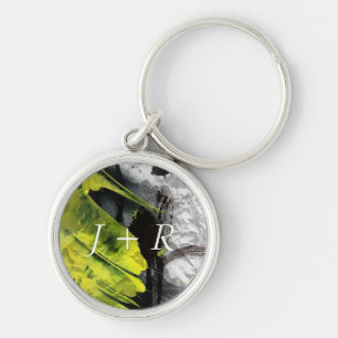 Grunge texture expressive brush strokes keychain