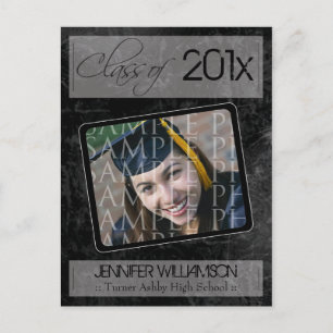 Grunge Texture Graduation Announcement (black)