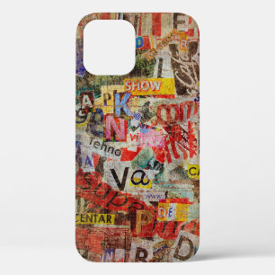 Grunge textured background design with old torn ne iPhone 12 case