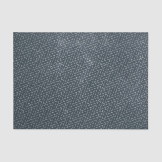 Grunge Textured Geometric Decorative Blue Grey Tissue Paper (Front)