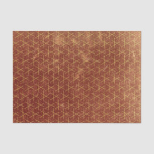 Grunge Textured Pattern Geometric Decorative Brown Tissue Paper