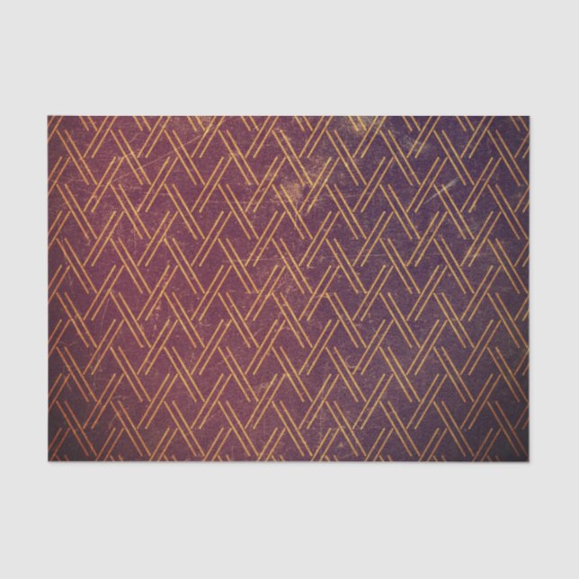 Grunge Textured Pattern Geometry Decorative Purple Tissue Paper (Front)