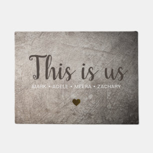 Grunge This Is Us Heart Doormat
