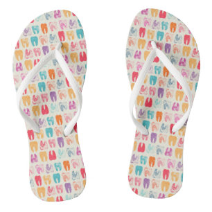Grunge Tooth Pattern Flip Flops