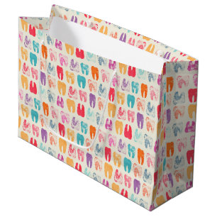 Grunge Tooth Pattern Large Gift Bag