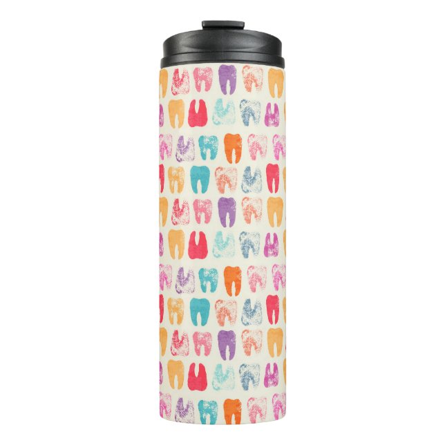 Grunge Tooth Pattern Thermal Tumbler (Front)