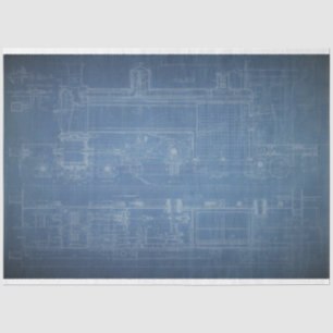 Grunge Train Blueprint Furniture Decoupage Paper