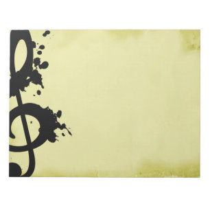 Grunge Treble Clef Notepad