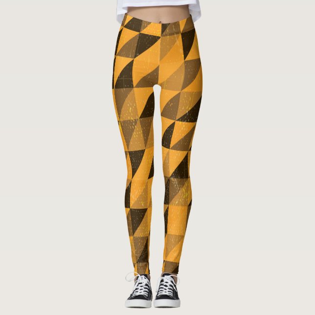 Grunge Triangle: Abstract Pattern Design Leggings (Front)