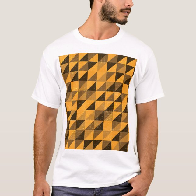 Grunge Triangle: Abstract Pattern Design T-Shirt (Front)