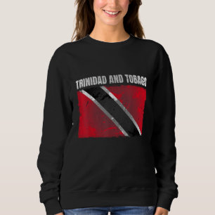 Grunge Trinidad And Tobago Flag Print Trinidadian Sweatshirt