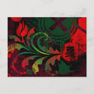 grunge tulip postcard
