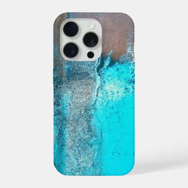 Grunge Turquoise Textured Abstract iPhone Case (Back)