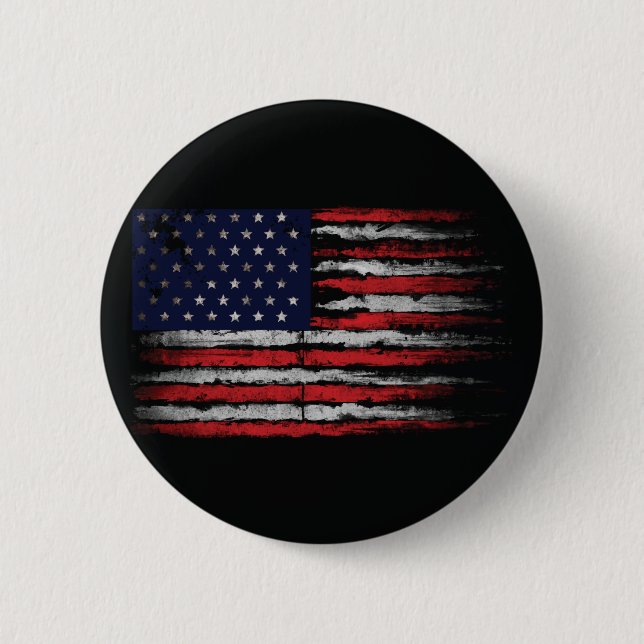 Grunge U.S.A flag 2 Inch Round Button (Front)