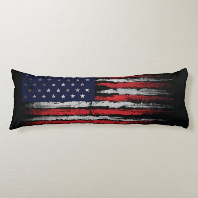 Grunge U.S.A flag Body Pillow (Front)