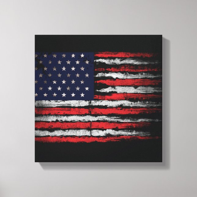 Grunge U.S.A flag Canvas Print (Front)