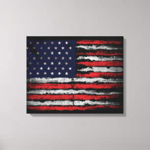 Grunge U.S.A flag Canvas Print