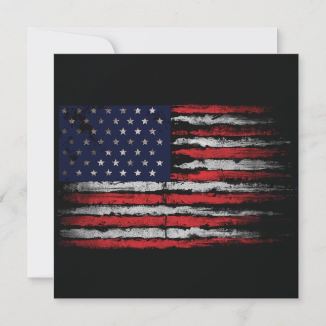 Grunge U.S.A flag Invitation (Front)