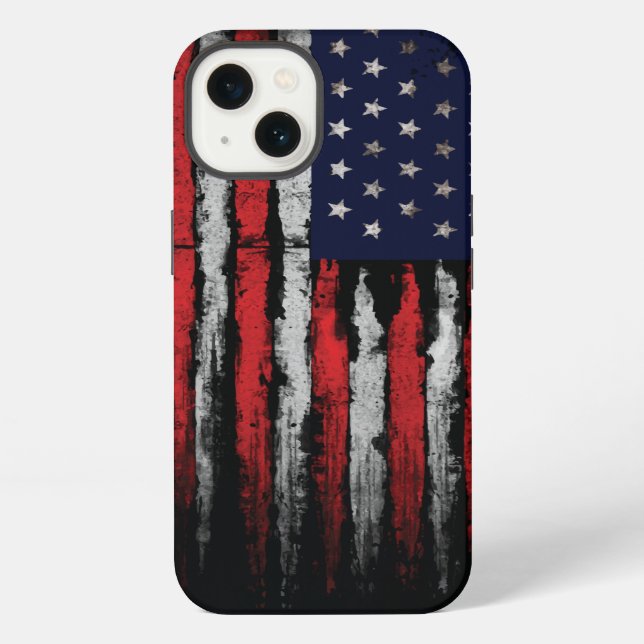 Grunge U.S.A flag iPhone Case (Back)