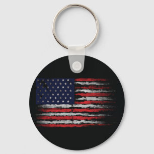 Grunge U.S.A flag Keychain