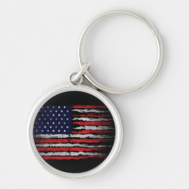 Grunge U.S.A flag Keychain (Front)