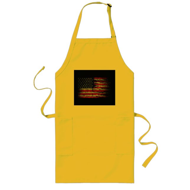 Grunge U.S.A flag Long Apron (Front)