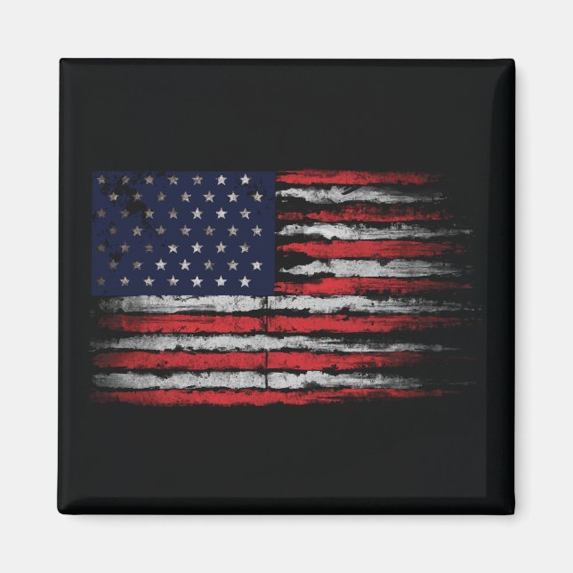 Grunge U.S.A flag Magnet (Front)