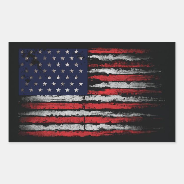 Grunge U.S.A flag Sticker (Front)