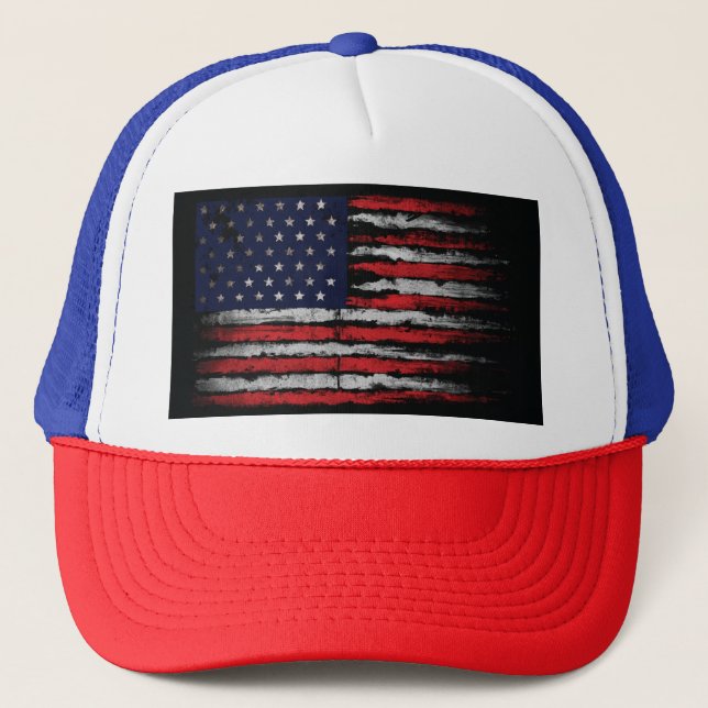 Grunge U.S.A flag Trucker Hat (Front)