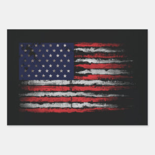 Grunge U.S.A flag Wrapping Paper Sheet