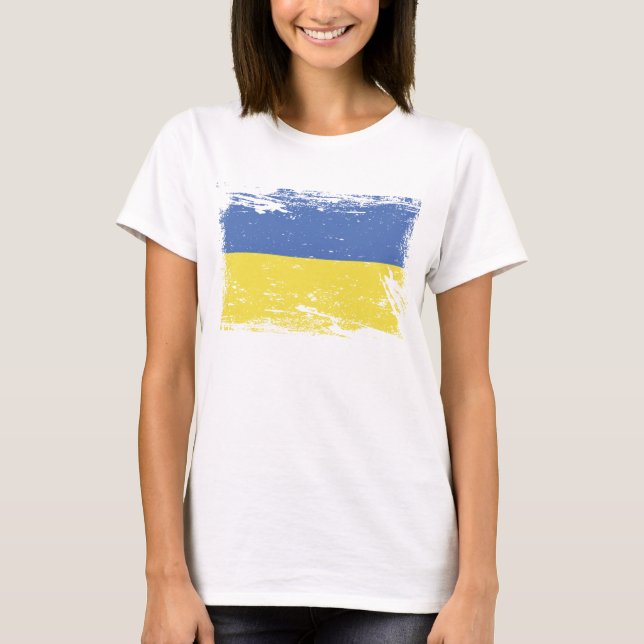Grunge Ukraine Flag T-Shirt (Front)