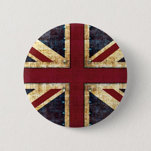 Grunge Union Jack - classic 2 Inch Round Button (Front)
