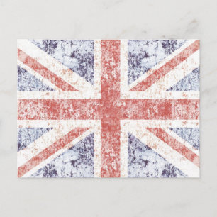 Grunge Union Jack - light postcard