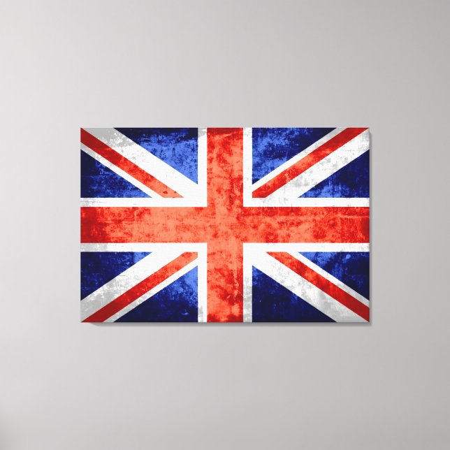 Grunge United Kingdom Flag 3 Canvas Print (Front)