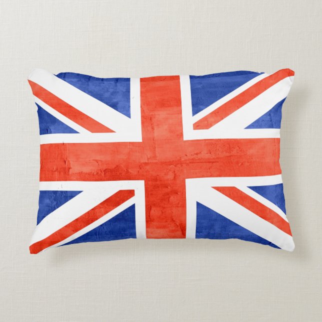 Grunge United Kingdom Flag Accent Pillow (Front)
